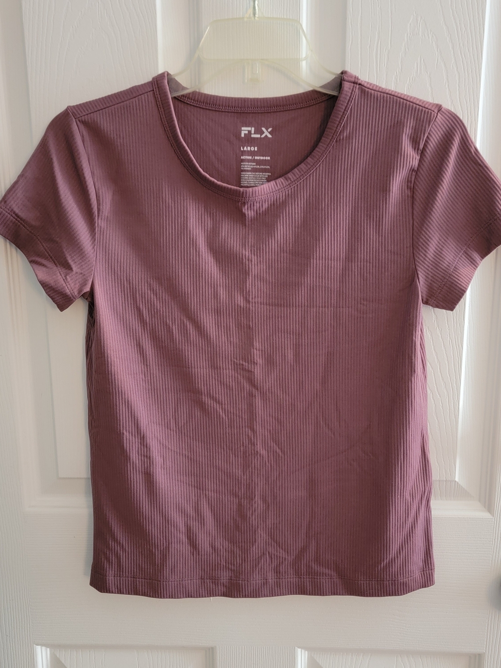 Women's Ribbed Short-Sleeve Top in Mauve